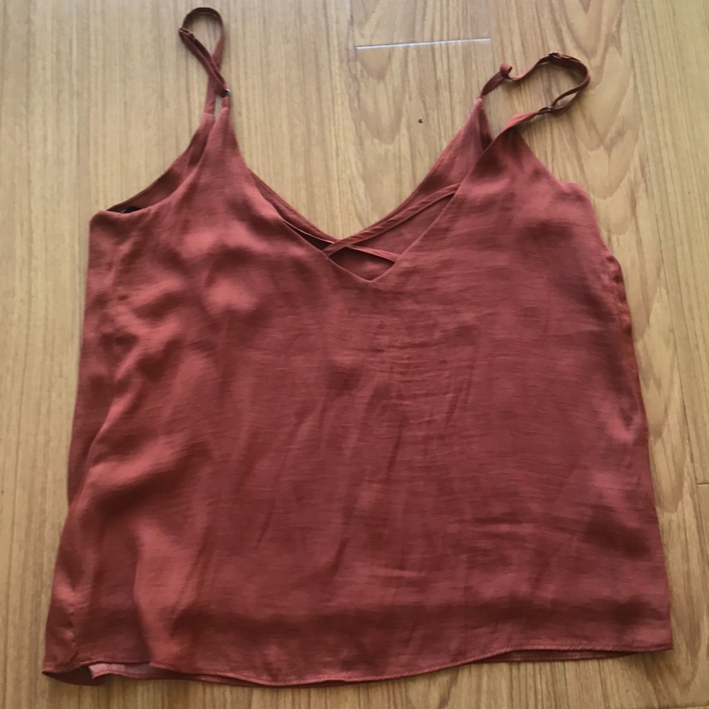 Spaghetti strap silk blouse